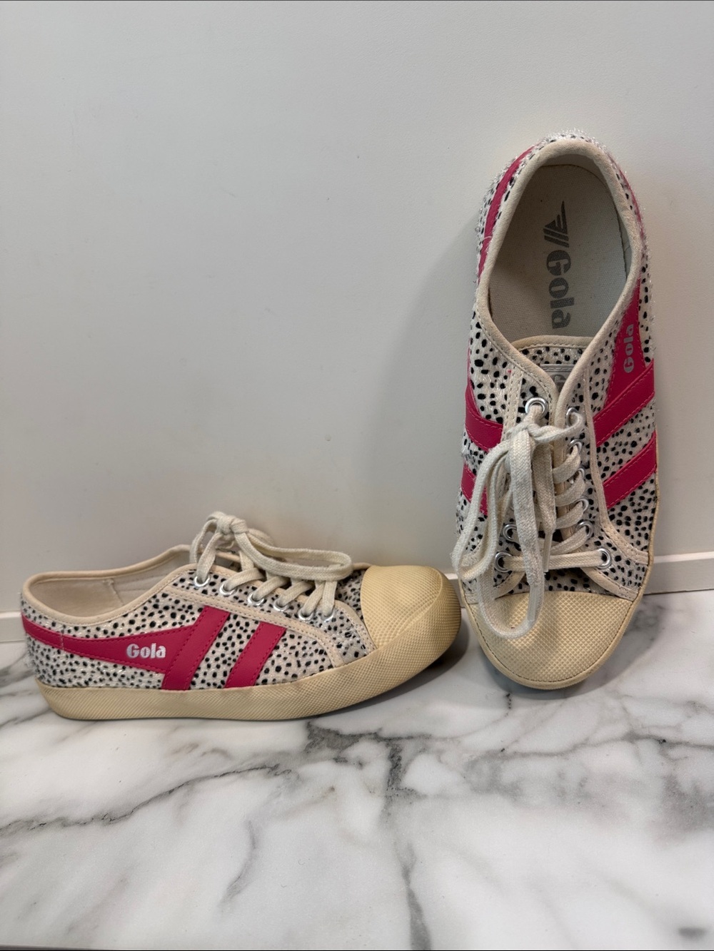 Gola Coaster Pink Cream cheetah trainers Women’s Size 7 - Picture 4 of 12